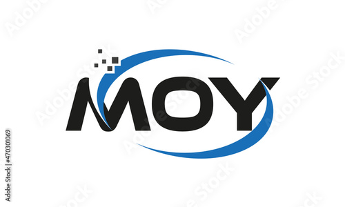 dots or points letter MOY technology logo designs concept vector Template Element	 photo