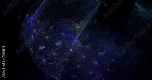 abstract dark blue space galaxy painterly effect distressed stripes texture with grunge messy paint pattern on black.