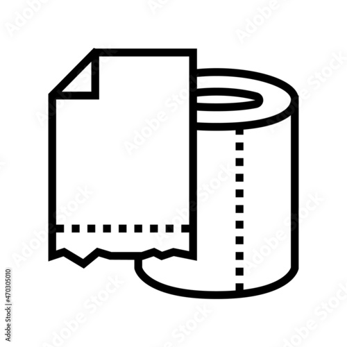 toilet paper roll line icon vector. toilet paper roll sign. isolated contour symbol black illustration