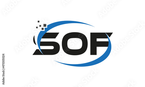 dots or points letter SOF technology logo designs concept vector Template Element	