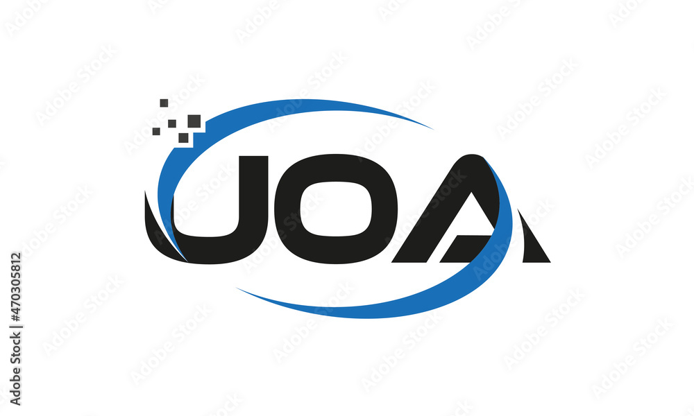 dots or points letter UOA technology logo designs concept vector Template Element dots or points letter UOA technology logo designs concept vector Template Element