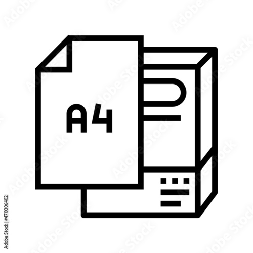 a4 paper format line icon vector. a4 paper format sign. isolated contour symbol black illustration