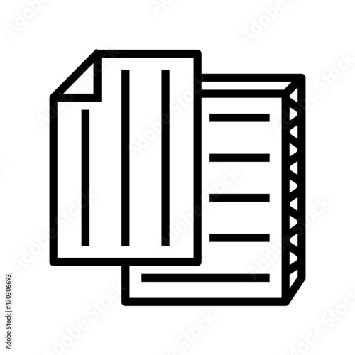 cardboard paper list line icon vector. cardboard paper list sign. isolated contour symbol black illustration
