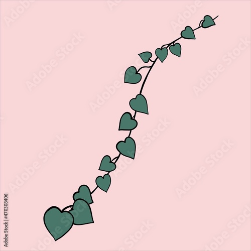 simplicity ivy freehand drawing flat design.
