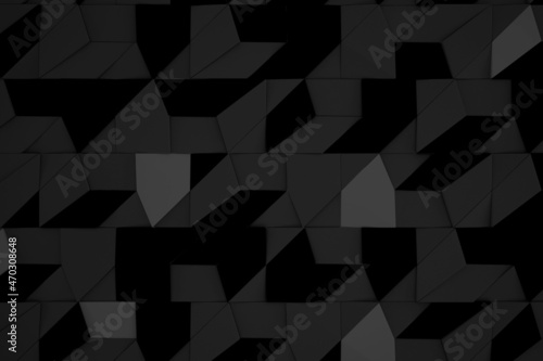 abstract dark black and gray geometric polygonal shape triangle luxury pattern with modern mosaic silver grunge surface on dark.