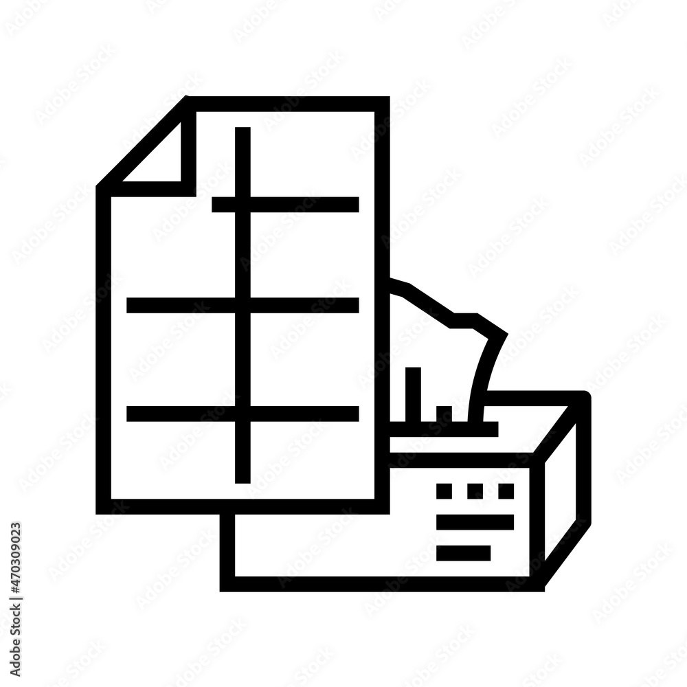 tissue paper line icon vector. tissue paper sign. isolated contour symbol black illustration tissue paper line icon vector. tissue paper sign. isolated contour symbol black illustration