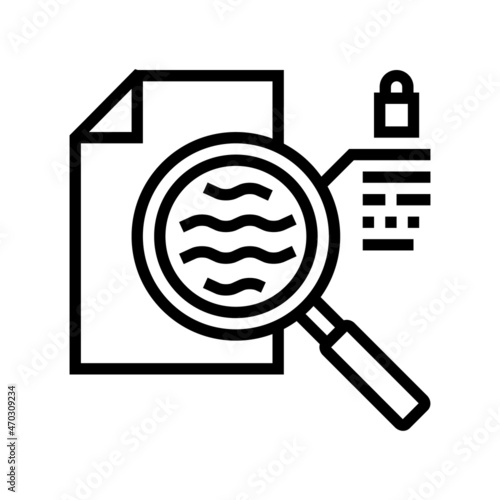watermarked paper sheet line icon vector. watermarked paper sheet sign. isolated contour symbol black illustration