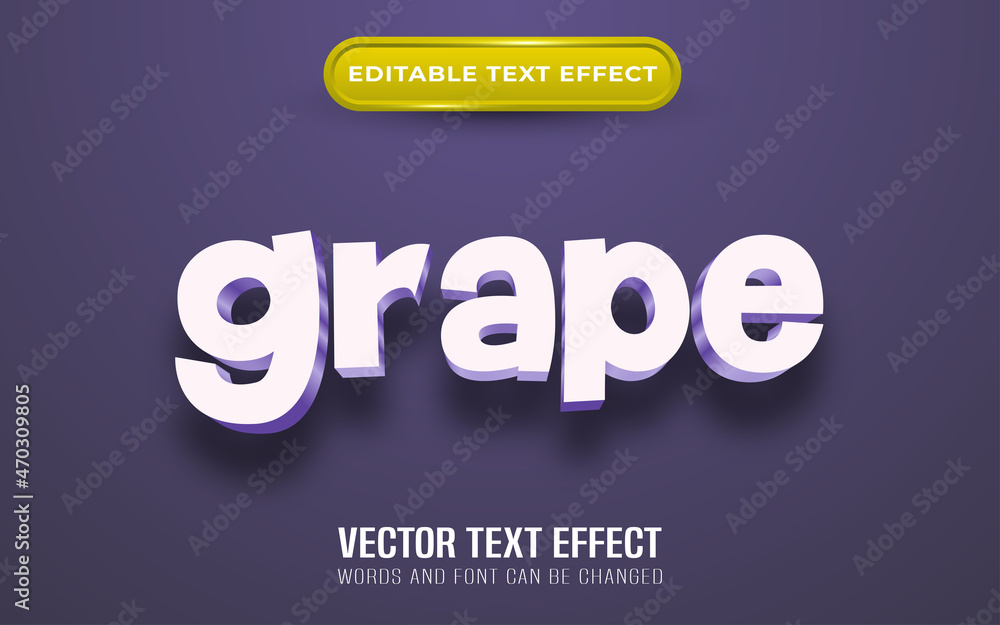 Grape themed editable text effect Grape themed editable text effect
