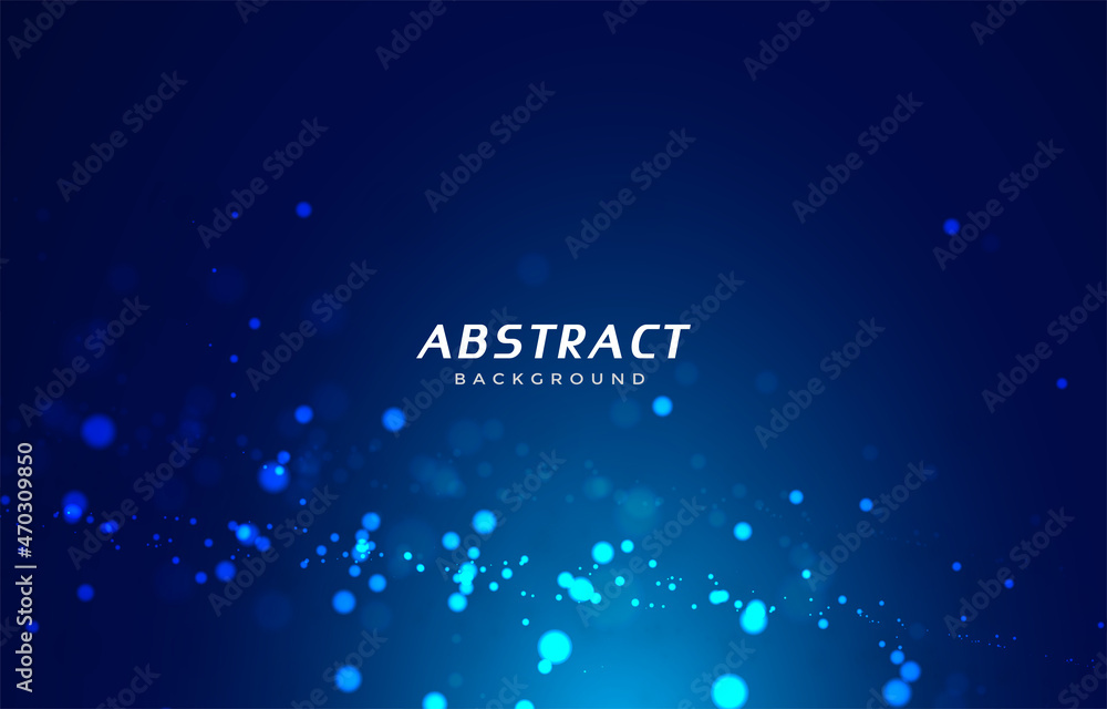 blue background with glowing dots bokeh style@ blue background with glowing dots bokeh style@