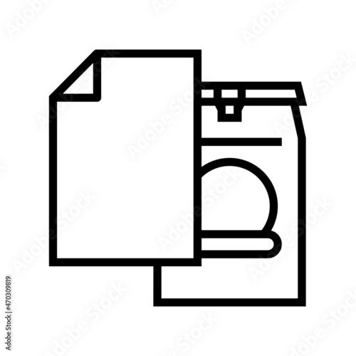 food paper bag line icon vector. food paper bag sign. isolated contour symbol black illustration