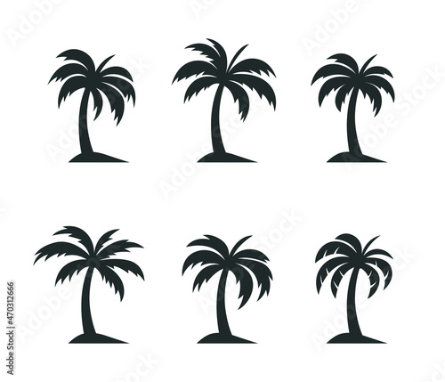 Coconut tree set logo template photo