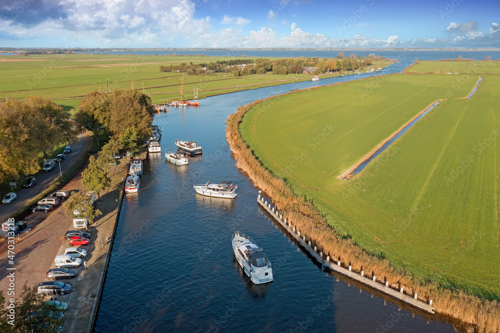 Fototapeta premium Aerial at the Slotermeer in Friesland the Netherlands