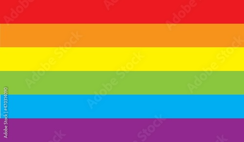 Vector illustration of rainbow colors in flat style.