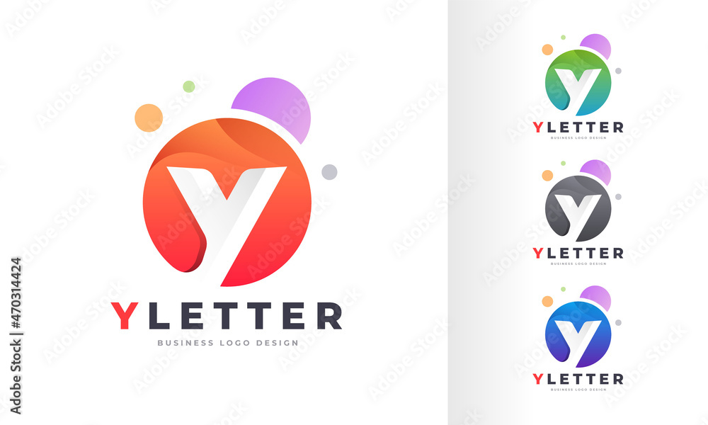 Gradient Initial Letter Y Round Circle Colorful Bubble Editable Logo Design Gradient Initial Letter Y Round Circle Colorful Bubble Editable Logo Design