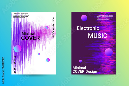 Set of modern abstract musical backgrounds. Sound flyer for creating a fashionable cover, banner, poster, booklet.