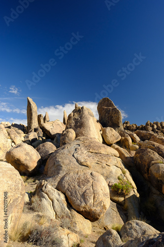 The large Granite Outcrops, rocks and spires in a stone desert surrounded by the Sierra Mountains of Eastern California