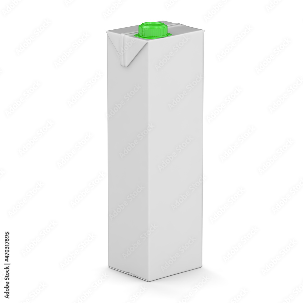 Juice or milk box isolated on white background. 3D Illustration. Juice or milk box isolated on white background. 3D Illustration.