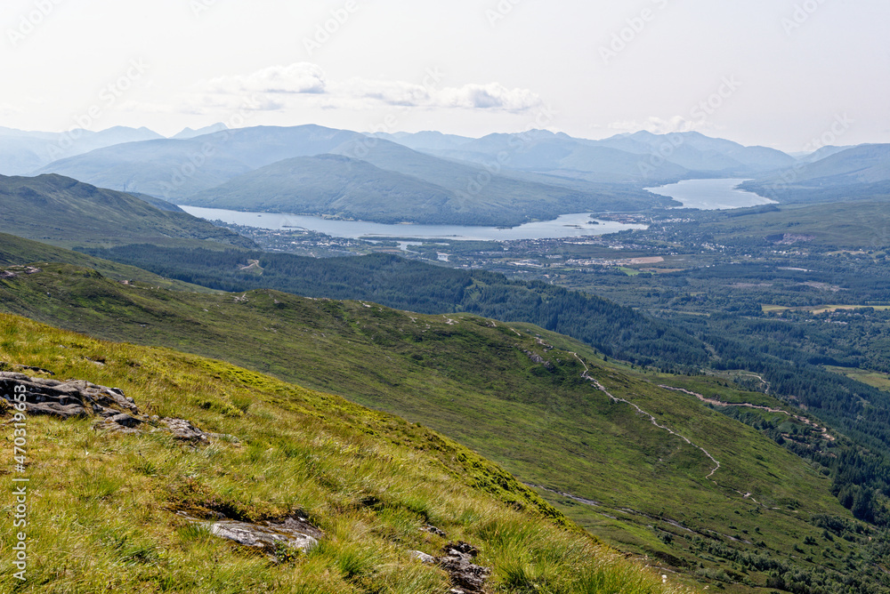 Views towards Fort William from Ben Nevis - Scotland