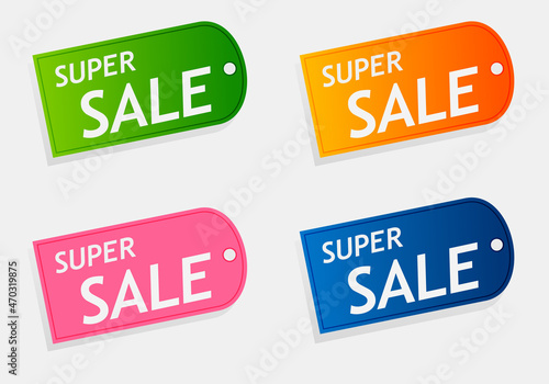 Super sale stickers, discounts. Set