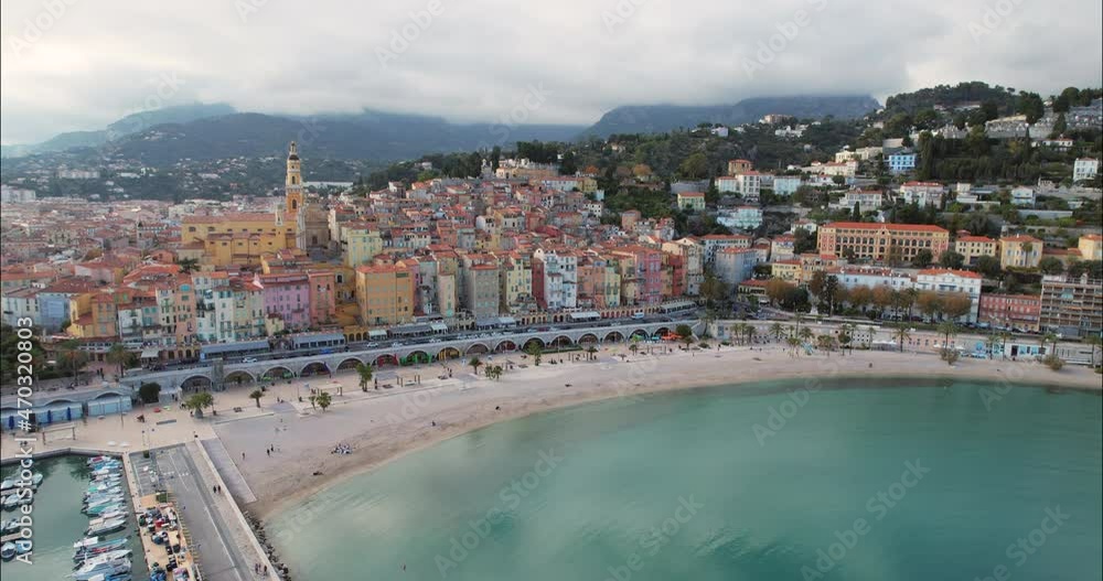 Beautiful Aerial View Of The Old Town Of Menton And The Mediterranean Sea On The French Riviera, France, Europe - DCi 4K Resolution
Beautiful Aerial View Of The Old Town Of Menton And The Mediterranean Sea On The French Riviera, France, Europe - DCi 4K Resolution