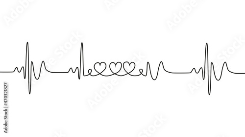 love lettering heartbeat design positive motivational optimist heart love.