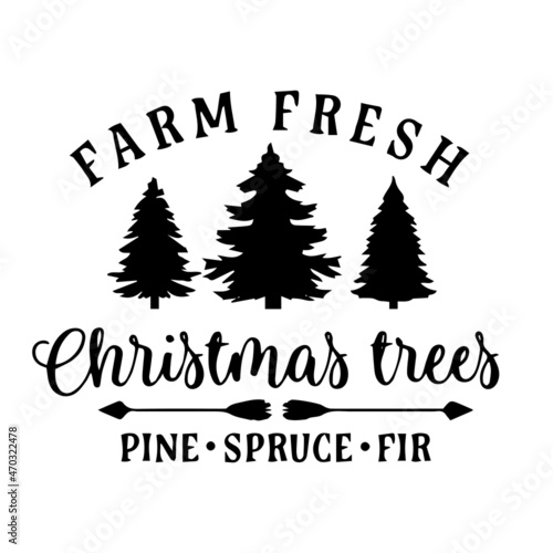 farm fresh christmas trees logo inspirational quotes typography lettering design