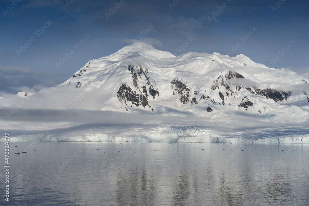 Sunrise on mountains near Damoy Point in Antarctica Sunrise on mountains near Damoy Point in Antarctica