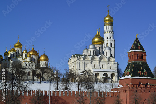 Golden domes of the Moscow Kremlin cathedrals