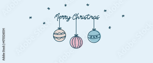 hand drawn christmas baubles winter xmas greeting card business greetings and copy space