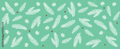 Christmas Holiday template decorative Christmas plants drawing decoration xmas