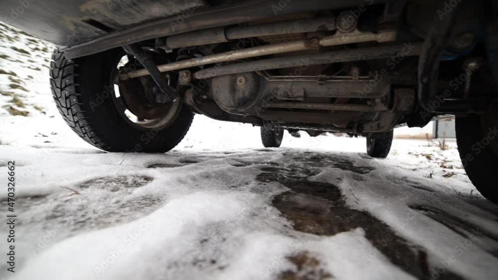 Suspension of a frame SUV with four-wheel drive and an axle between the rear wheels. Suspension of a frame SUV with four-wheel drive and an axle between the rear wheels.