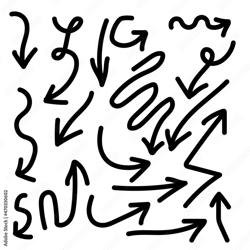 hand drawn set of arrows