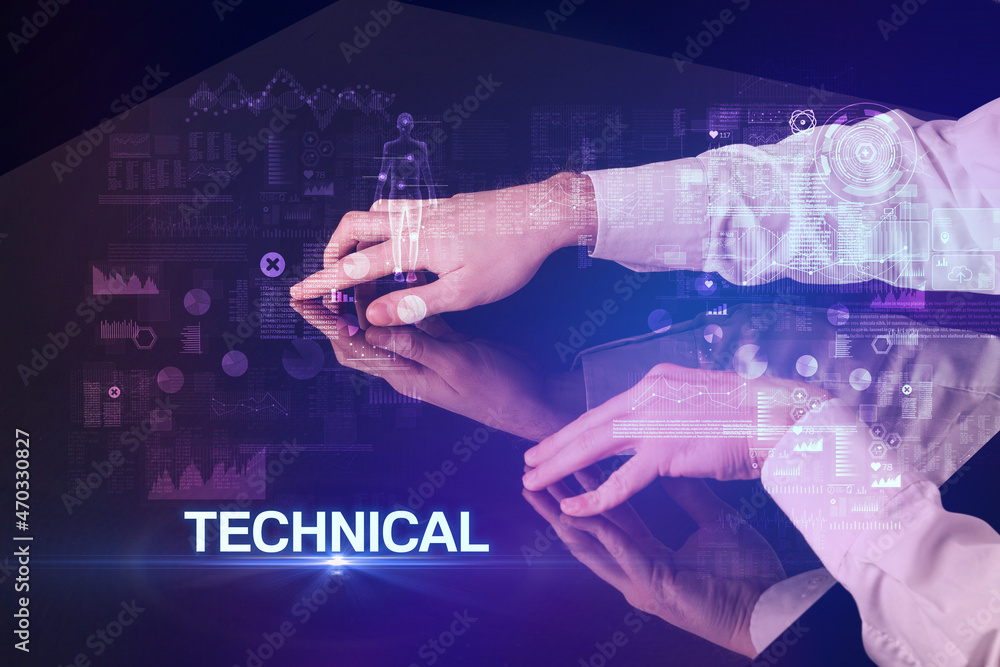 Businessman touching huge display concept Businessman touching huge display concept