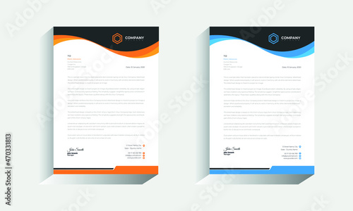 Business style letter head templates for your project design, Vector illustration.