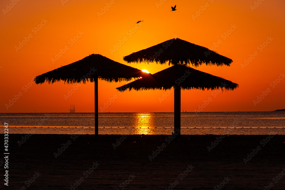Sunrise on the beach - Jubail city - Saudi Arabia