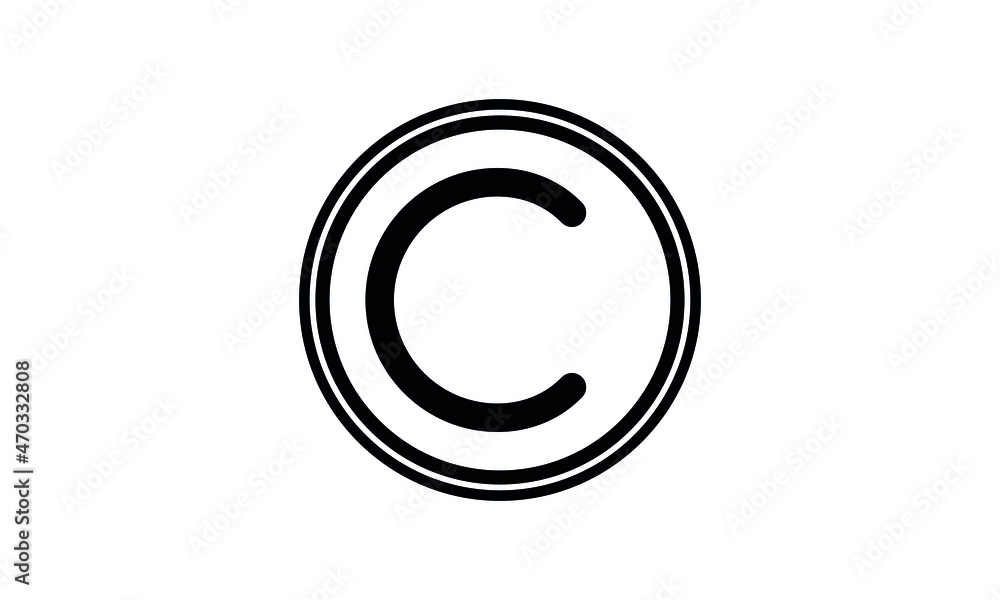 Copyright icon. C letter in a circle. Copyright icon. C letter in a circle.