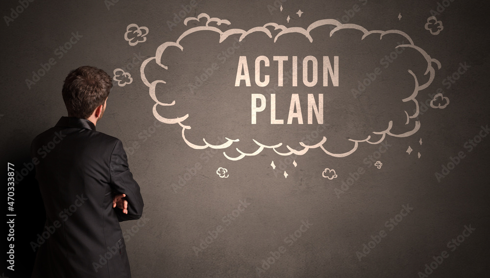 businessman drawing a cloud with inscription businessman drawing a cloud with inscription