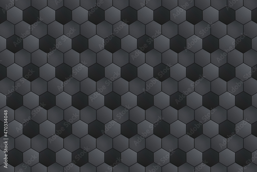 Black and white hexagonal background in dark colors Black and white hexagonal background in dark colors