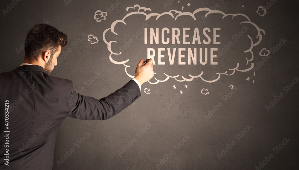 businessman drawing a cloud with inscription businessman drawing a cloud with inscription