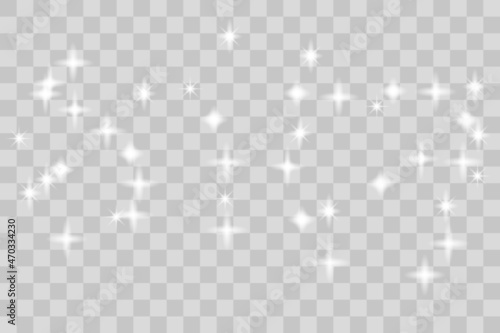 Shine light effect  png bright sparkle dust. Vector isolate 
