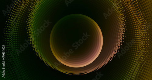 Abstract design with circle forms and small dots texture in brown color 