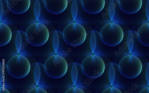 Pattern design with repetition of circle shapes in dark colors 