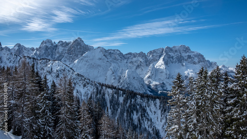 Obraz na płótnie winter day in the alps of Friuli Venezia-Giulia w salonie