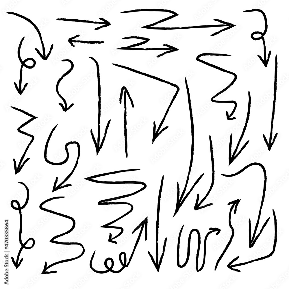 hand drawn set of arrows 