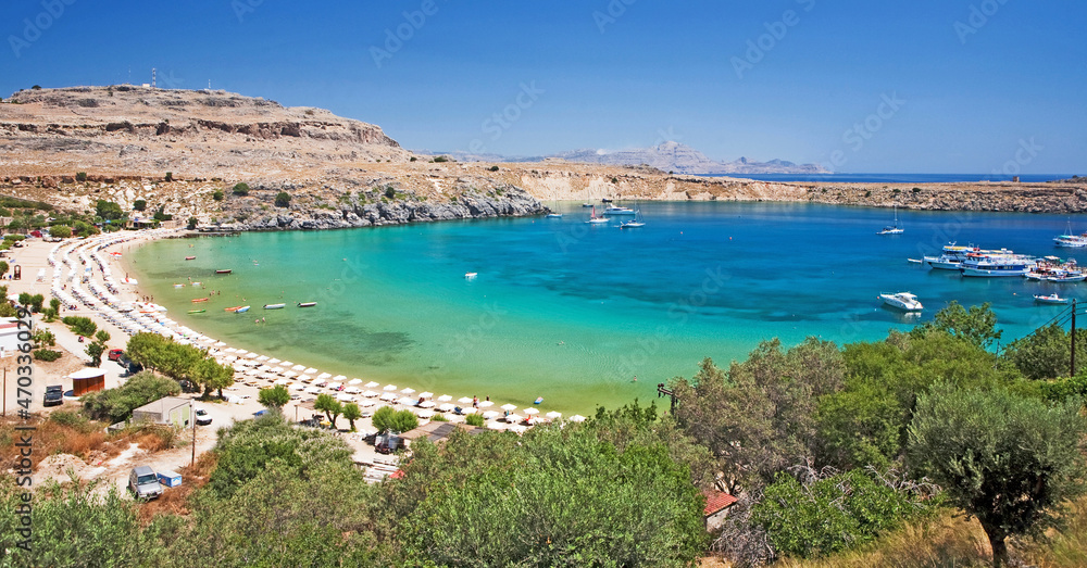 The beach of Lindos-Rhodes-Greece