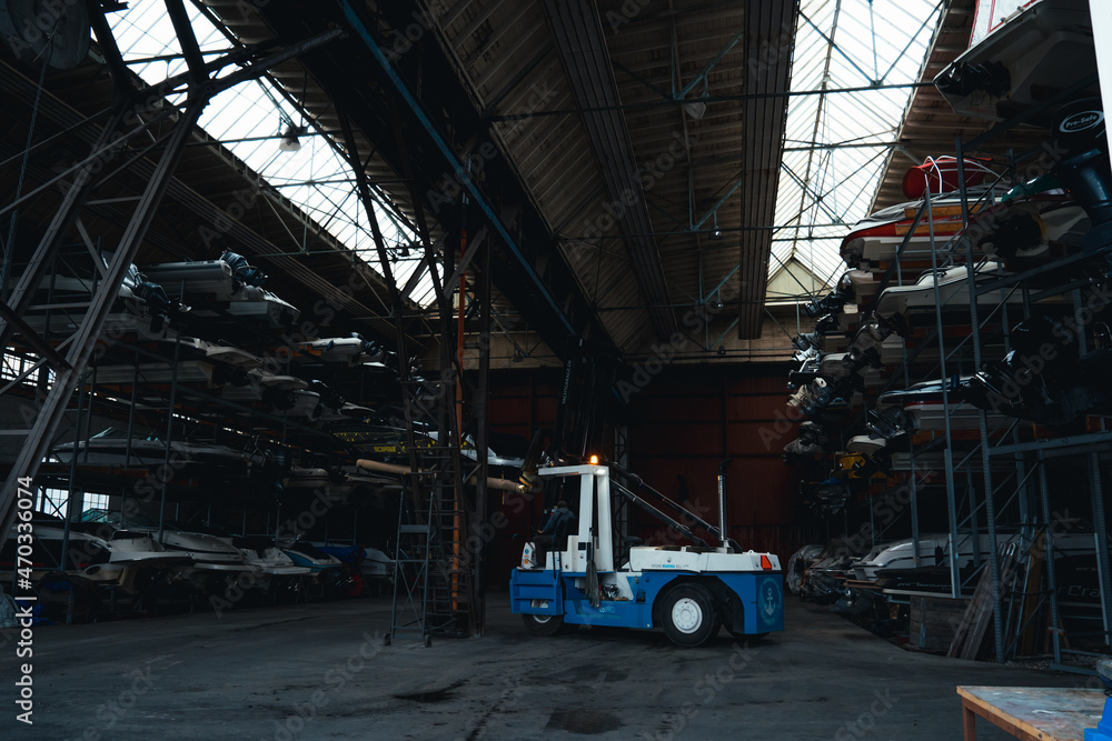 Fototapeta premium forklift in warehouse