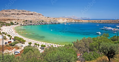 The beach of Lindos-Rhodes-Greece