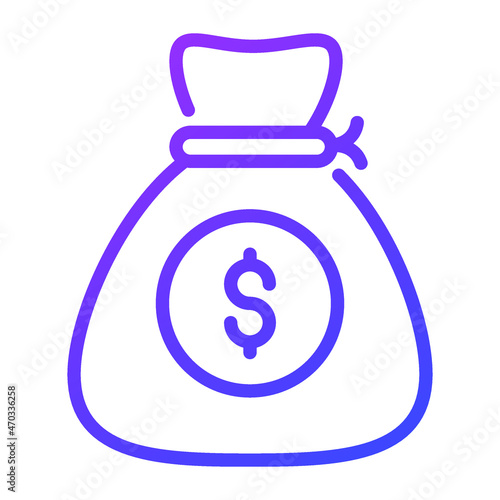 capital money outline icon, business and finance icon.