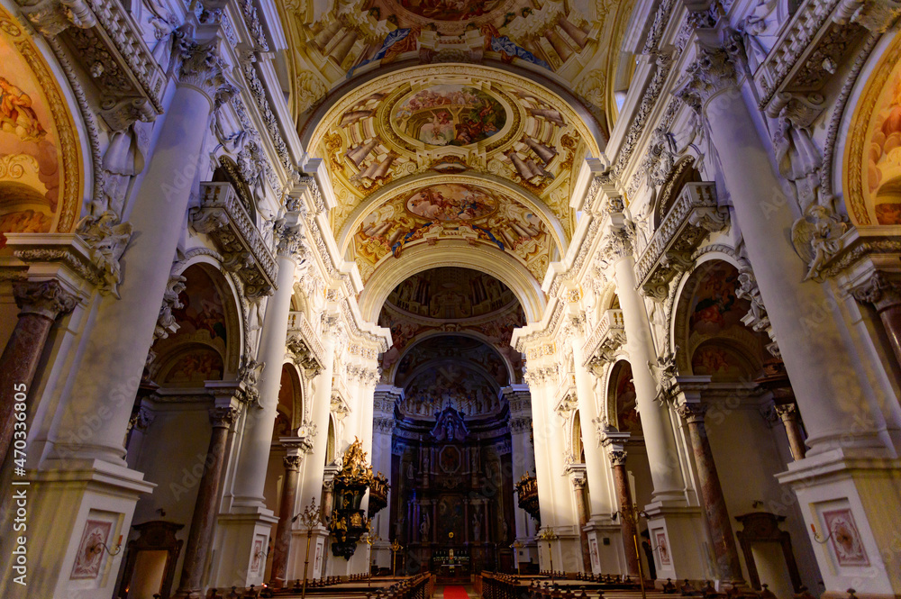 inside the monastery stift st.florian in upper austria