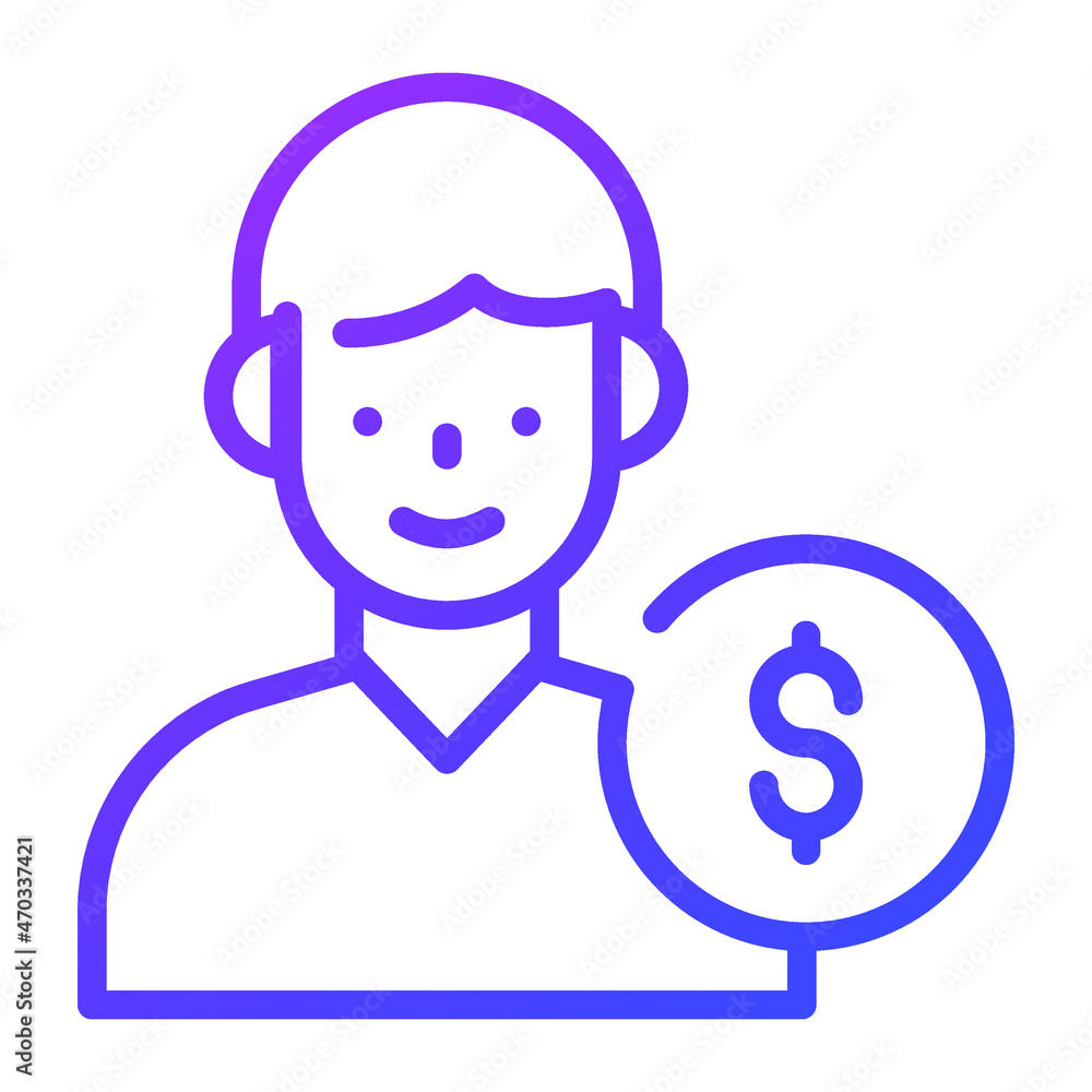 employee salary outline icon, business and finance icon. employee salary outline icon, business and finance icon.